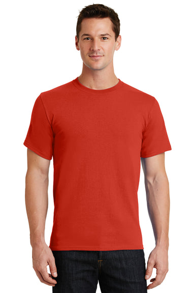 Port & Company PC61 Mens Essential Short Sleeve Crewneck T-Shirt Fiery Red Front