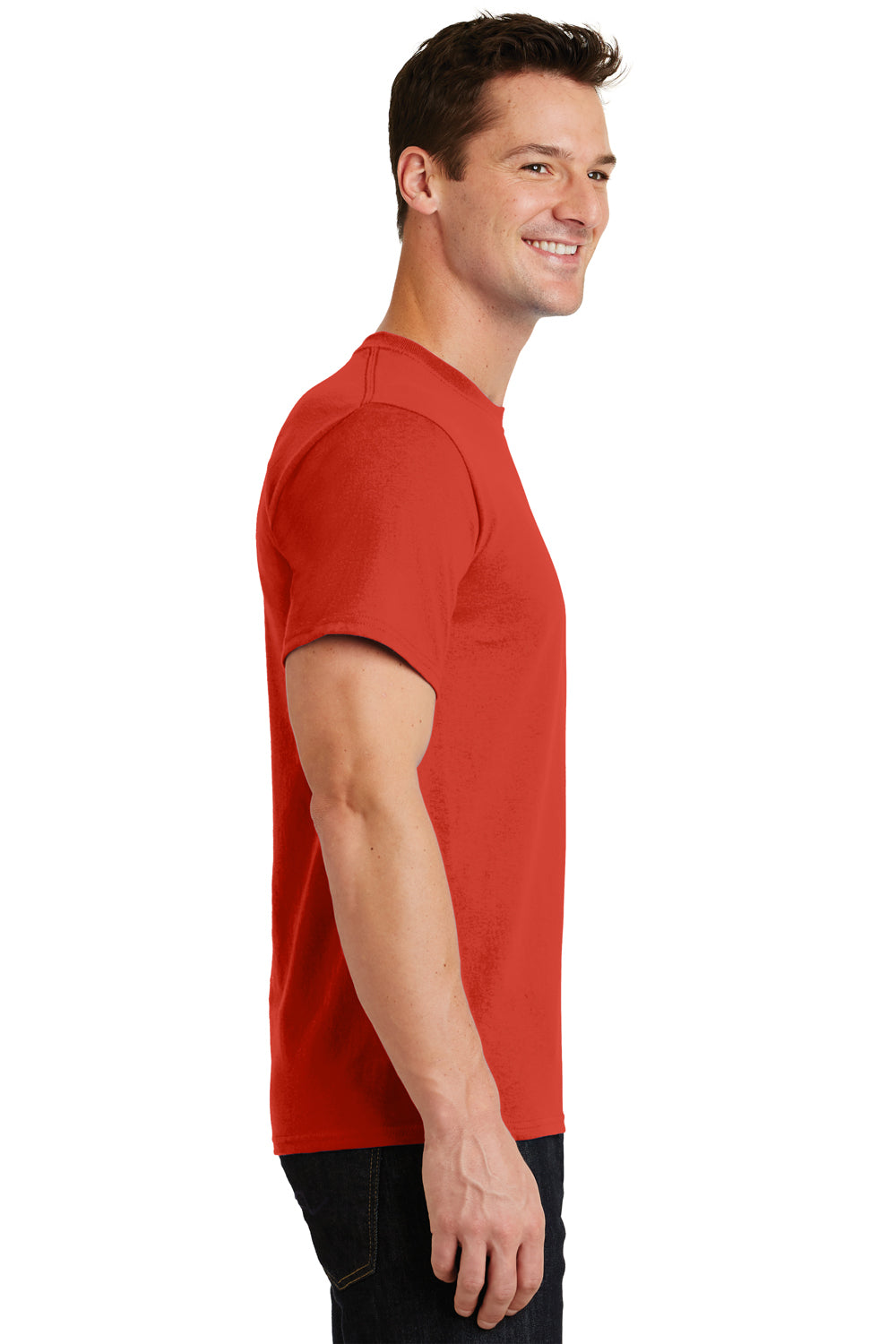 Port & Company PC61 Mens Essential Short Sleeve Crewneck T-Shirt Fiery Red Side