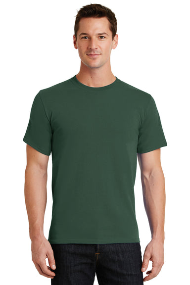 Port & Company PC61 Mens Essential Short Sleeve Crewneck T-Shirt Forest Green Front