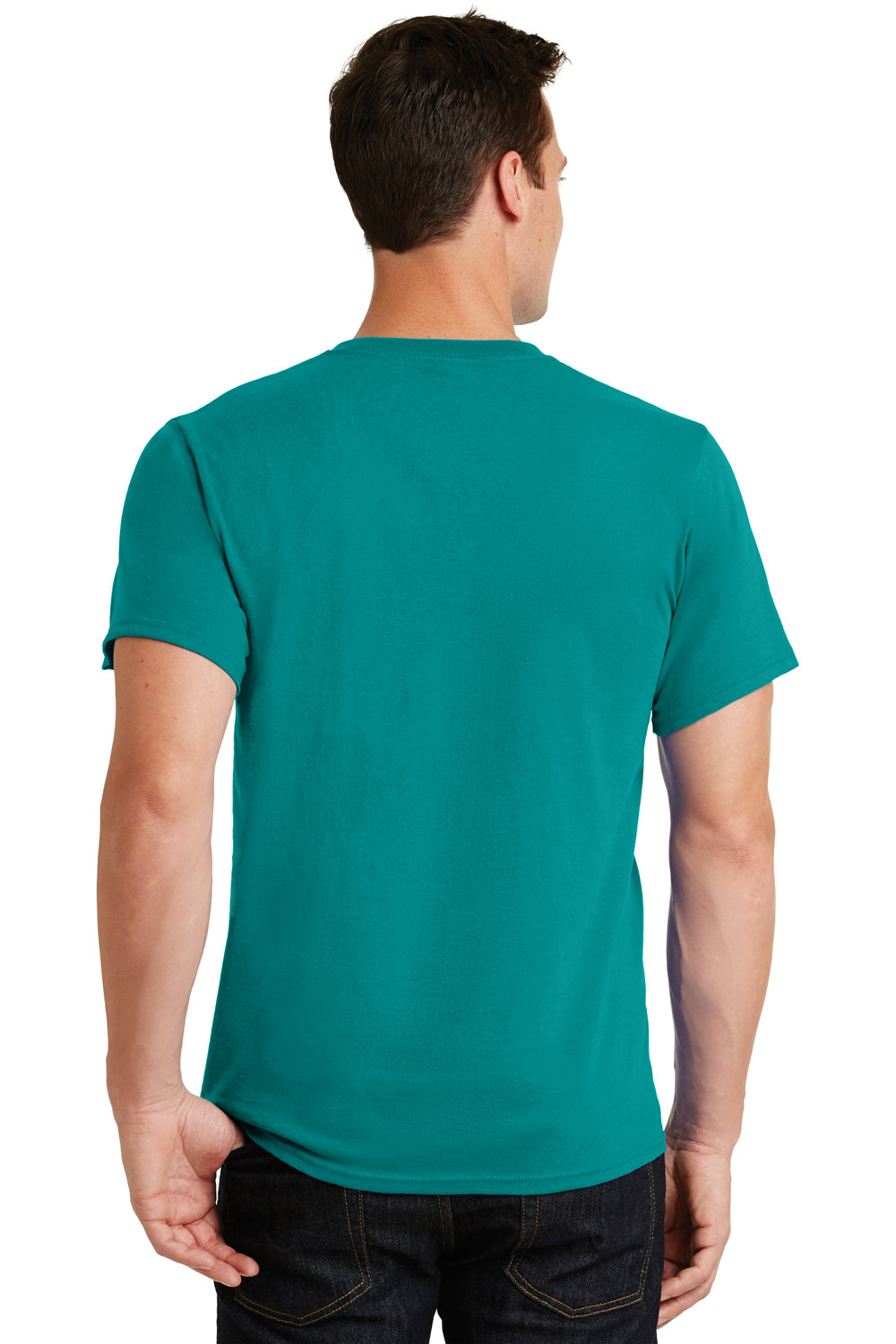 Port & Company PC61 Mens Essential Short Sleeve Crewneck T-Shirt Jade Green Back