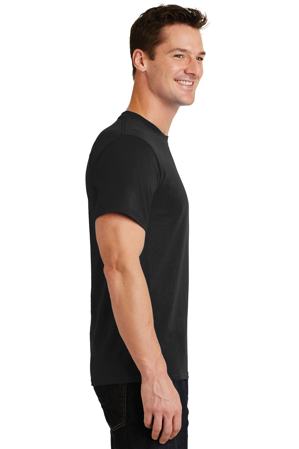Port & Company PC61 Mens Essential Short Sleeve Crewneck T-Shirt Black Side