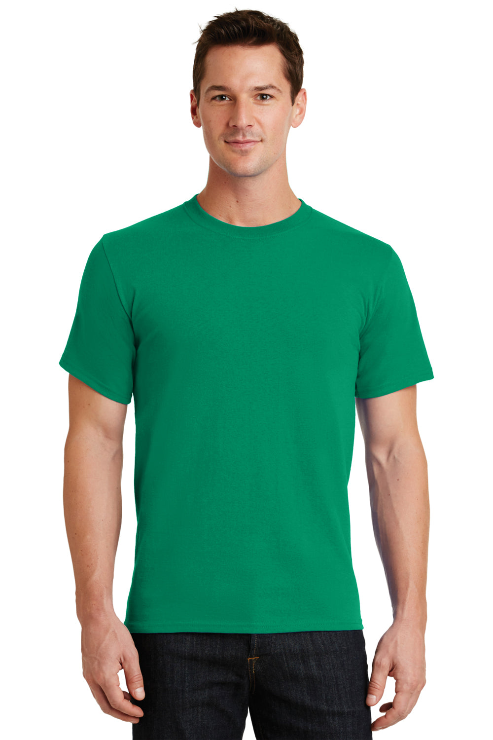 Port & Company PC61 Mens Essential Short Sleeve Crewneck T-Shirt Kelly Green Front
