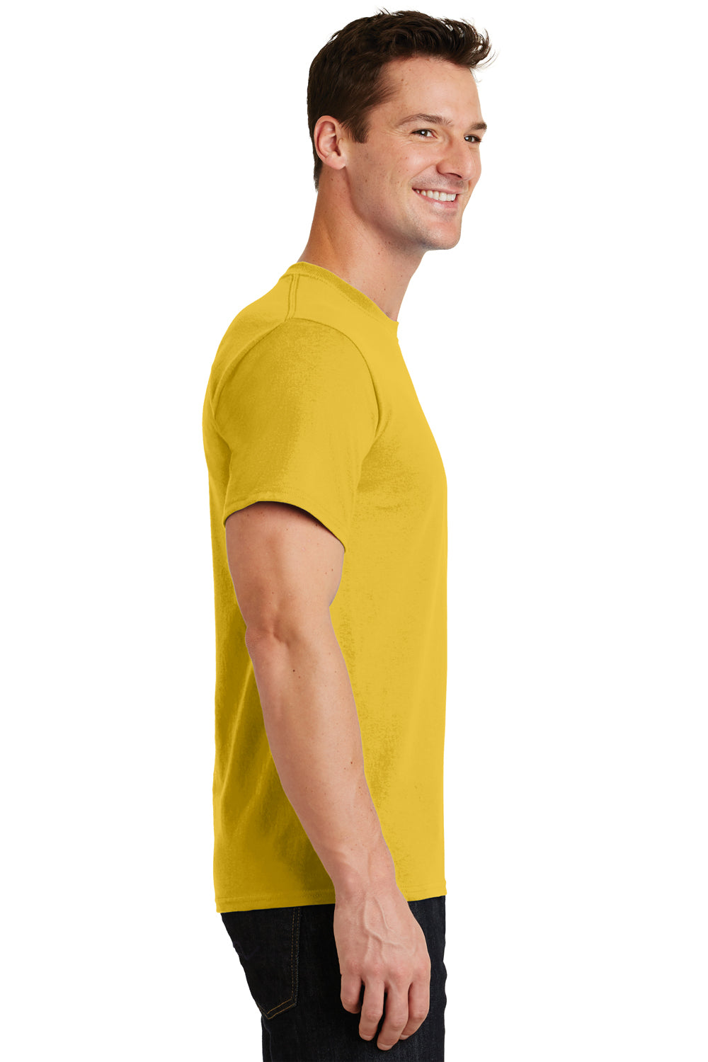 Port & Company PC61 Mens Essential Short Sleeve Crewneck T-Shirt Lemon Yellow Side