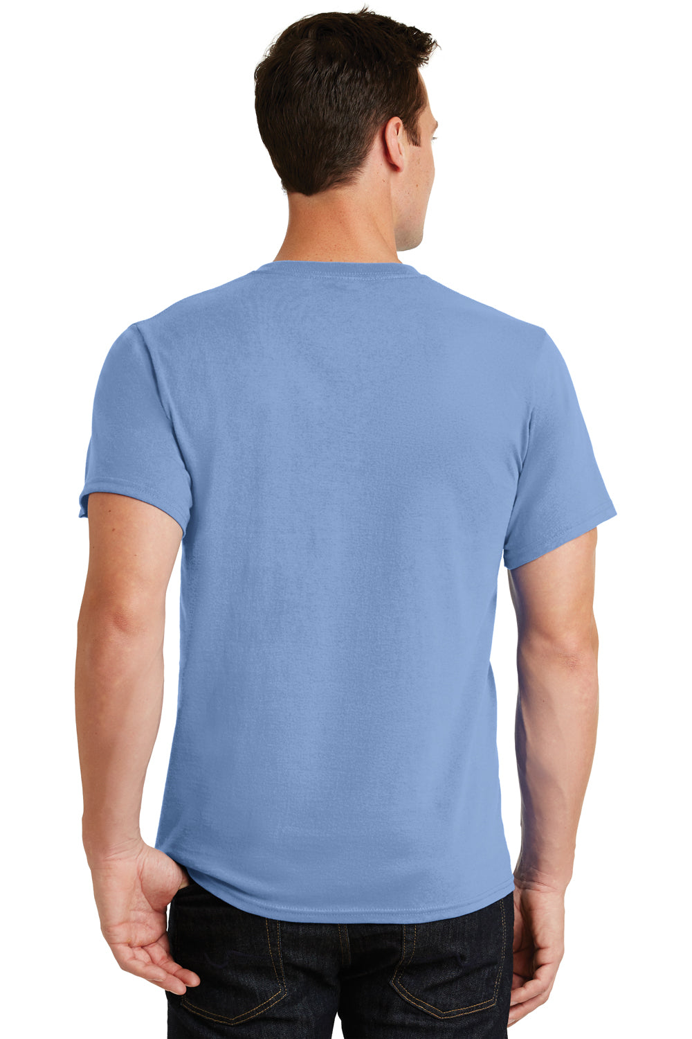 Port & Company PC61 Mens Essential Short Sleeve Crewneck T-Shirt Light Blue Back