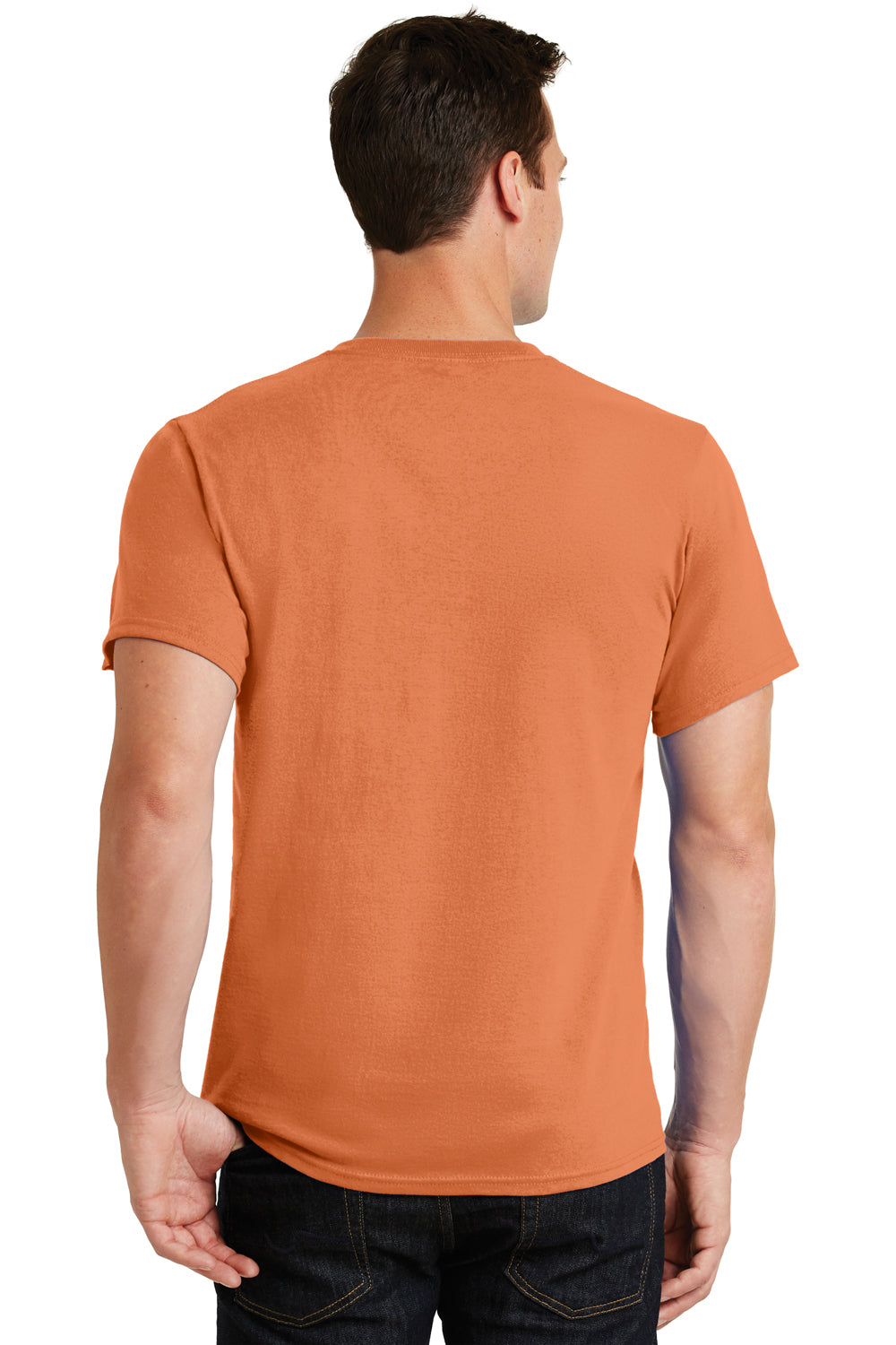 Port & Company PC61 Mens Essential Short Sleeve Crewneck T-Shirt Orange Sherbet Back