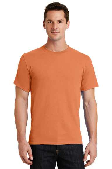 Port & Company PC61 Mens Essential Short Sleeve Crewneck T-Shirt Orange Sherbet Front