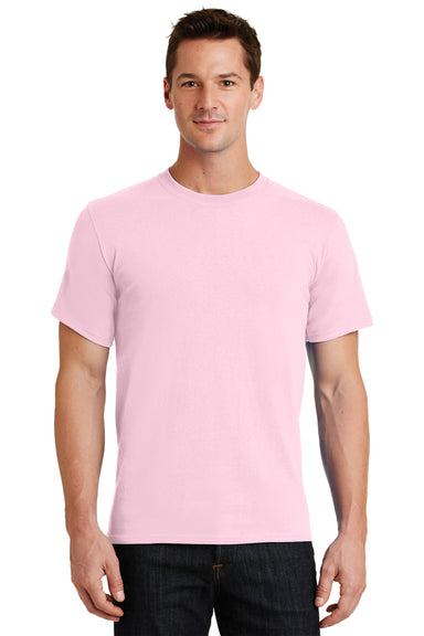 Port & Company PC61 Mens Essential Short Sleeve Crewneck T-Shirt Pale Pink Front