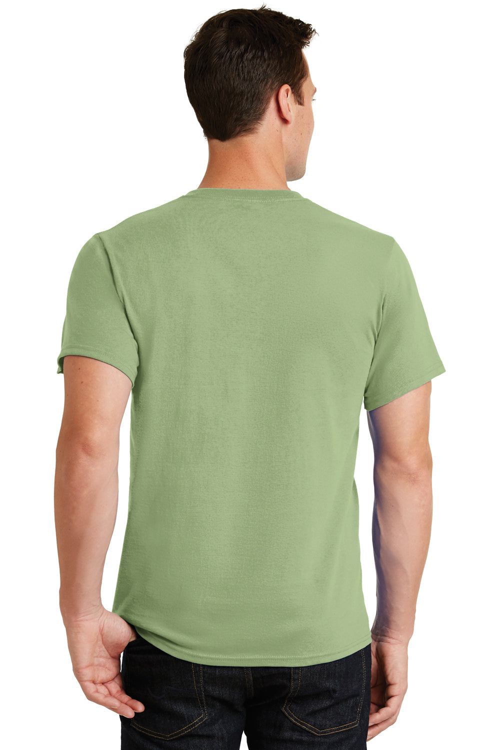 Port & Company PC61 Mens Essential Short Sleeve Crewneck T-Shirt Pistachio Green Back