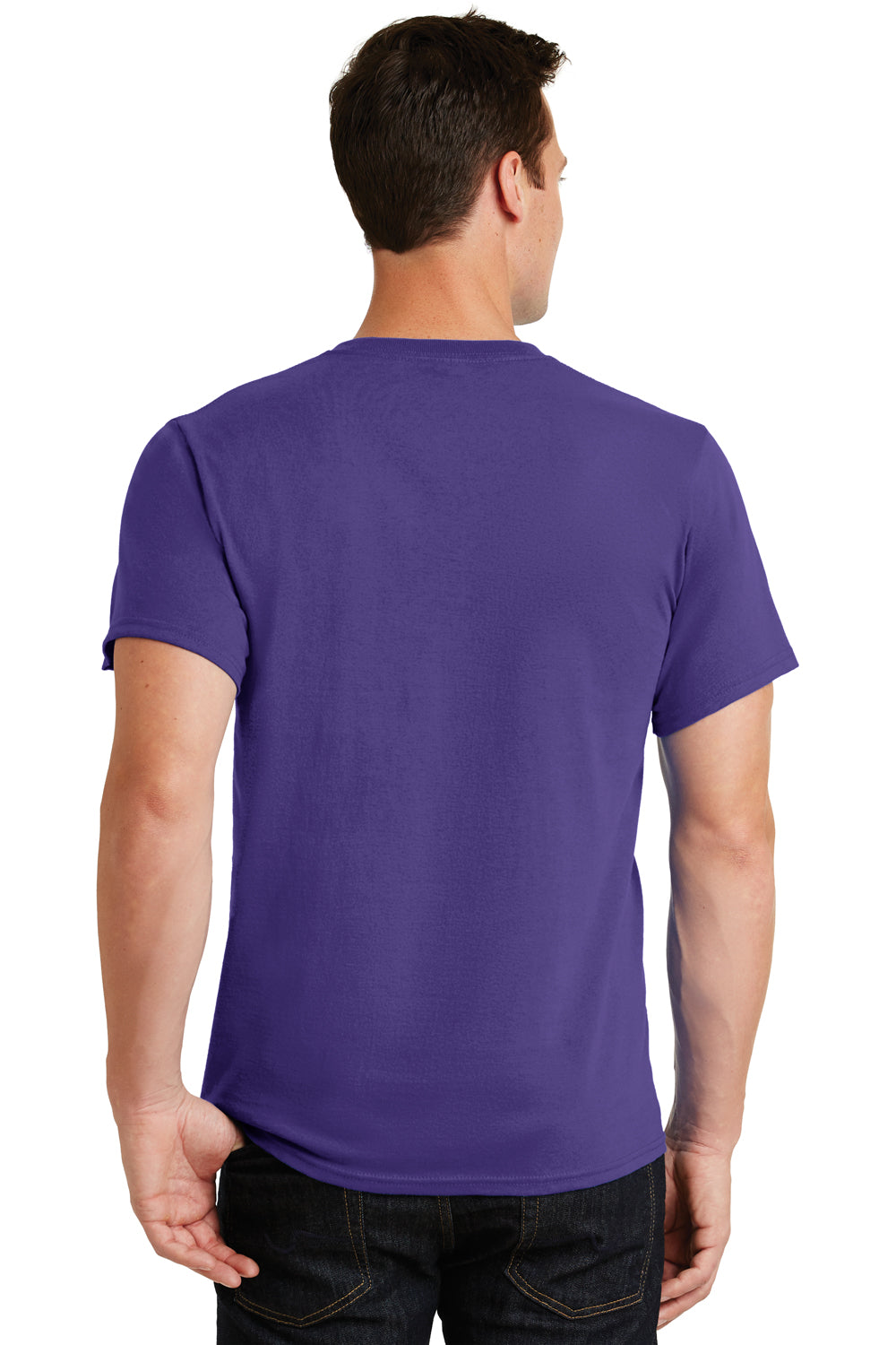 Port & Company PC61 Mens Essential Short Sleeve Crewneck T-Shirt Purple Back