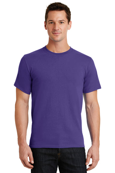 Port & Company PC61 Mens Essential Short Sleeve Crewneck T-Shirt Purple Front