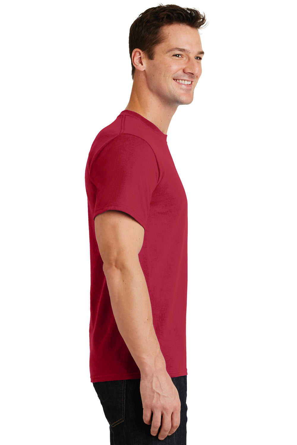 Port & Company PC61 Mens Essential Short Sleeve Crewneck T-Shirt Red Side