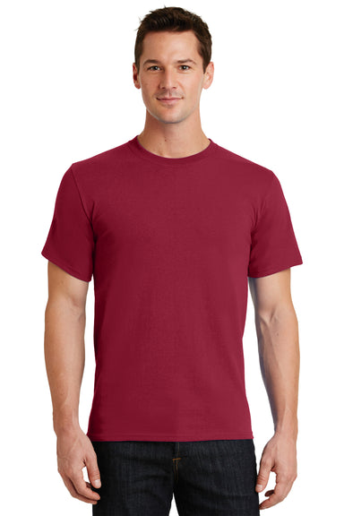 Port & Company PC61 Mens Essential Short Sleeve Crewneck T-Shirt Rich Red Front