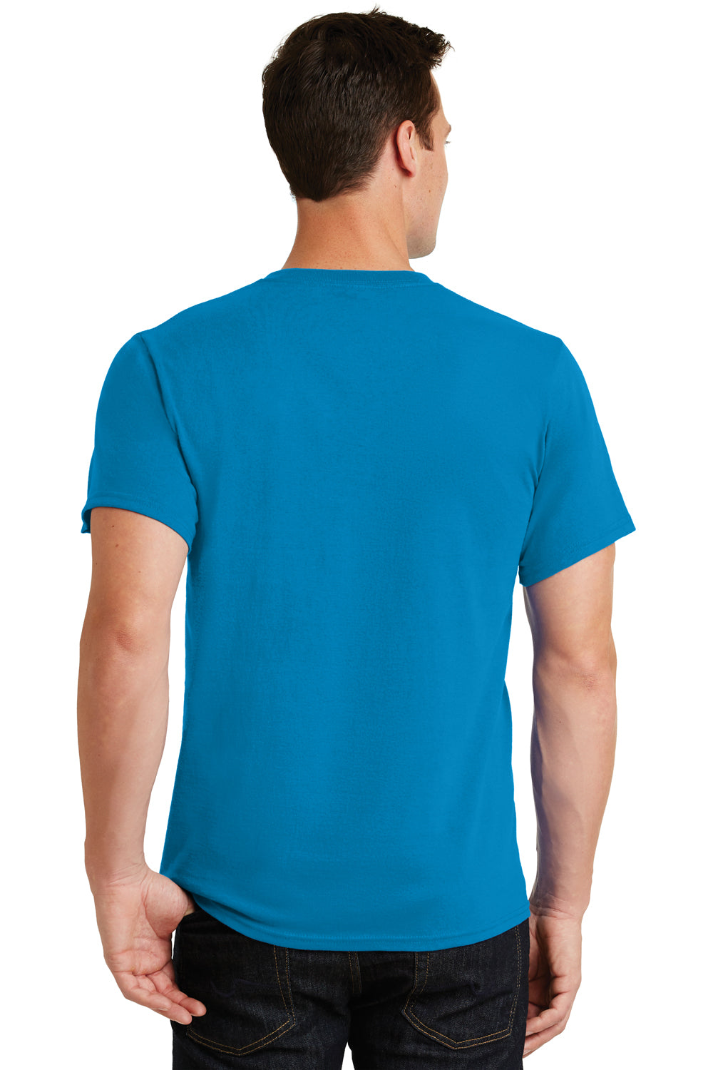 Port & Company PC61 Mens Essential Short Sleeve Crewneck T-Shirt Sapphire Blue Back