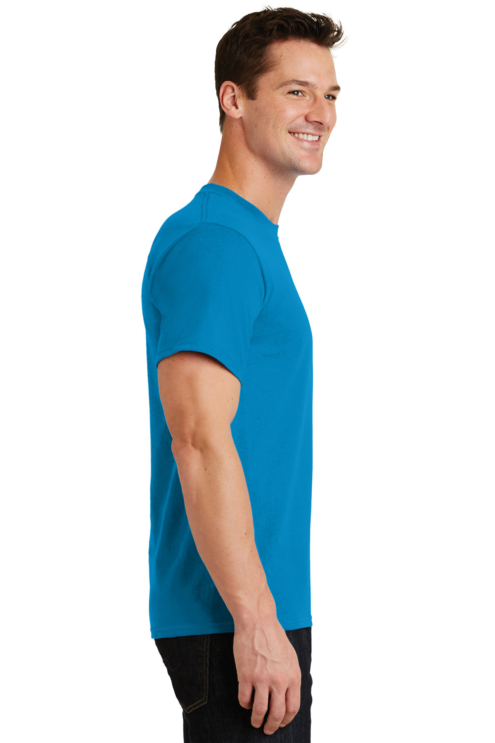 Port & Company PC61 Mens Essential Short Sleeve Crewneck T-Shirt Sapphire Blue Side