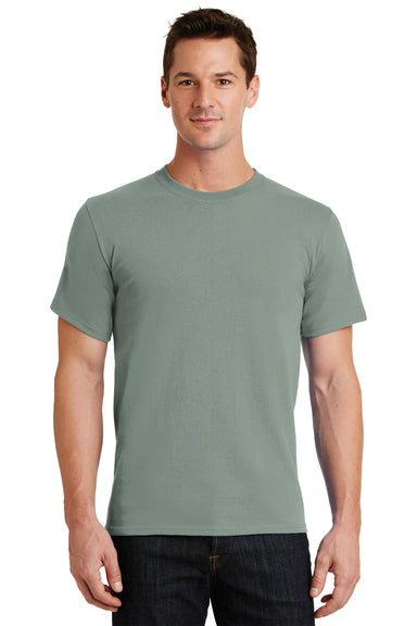 Port & Company PC61 Mens Essential Short Sleeve Crewneck T-Shirt Stonewashed Green Front