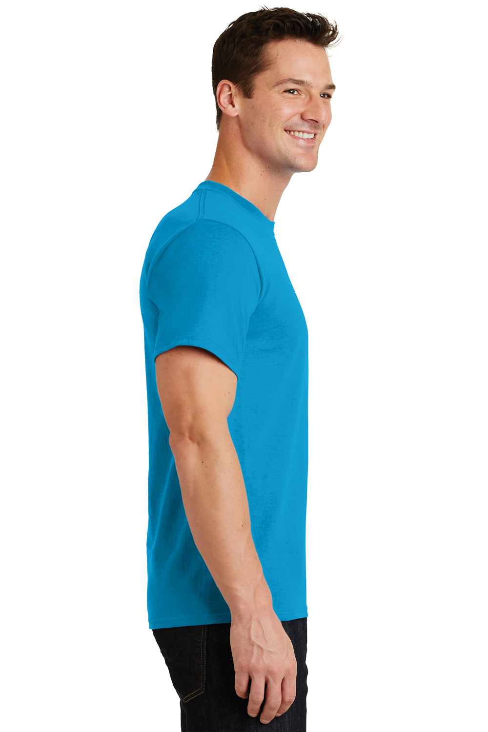 Port & Company PC61 Mens Essential Short Sleeve Crewneck T-Shirt Turquoise Blue Side