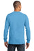 Port & Company PC61LS Mens Essential Long Sleeve Crewneck T-Shirt Aqua Blue Back