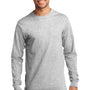 Port & Company Mens Essential Long Sleeve Crewneck T-Shirt - Ash Grey
