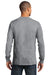 Port & Company PC61LS Mens Essential Long Sleeve Crewneck T-Shirt Heather Grey Back