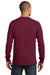 Port & Company PC61LS Mens Essential Long Sleeve Crewneck T-Shirt Cardinal Red Back
