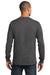 Port & Company PC61LS Mens Essential Long Sleeve Crewneck T-Shirt Charcoal Grey Back