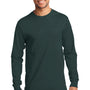 Port & Company Mens Essential Long Sleeve Crewneck T-Shirt - Dark Green