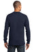 Port & Company PC61LS Mens Essential Long Sleeve Crewneck T-Shirt Deep Navy Blue Back