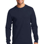 Port & Company Mens Essential Long Sleeve Crewneck T-Shirt - Deep Navy Blue