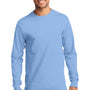 Port & Company Mens Essential Long Sleeve Crewneck T-Shirt - Light Blue