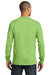 Port & Company PC61LS Mens Essential Long Sleeve Crewneck T-Shirt Lime Green Back