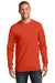 Port & Company PC61LS Mens Essential Long Sleeve Crewneck T-Shirt Orange Front