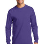 Port & Company Mens Essential Long Sleeve Crewneck T-Shirt - Purple