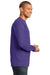 Port & Company PC61LS Mens Essential Long Sleeve Crewneck T-Shirt Purple Side
