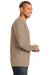 Port & Company PC61LS Mens Essential Long Sleeve Crewneck T-Shirt Sand Brown Side
