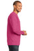 Port & Company PC61LS Mens Essential Long Sleeve Crewneck T-Shirt Sangria Pink Side