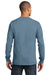Port & Company PC61LS Mens Essential Long Sleeve Crewneck T-Shirt Stonewashed Blue Back