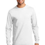 Port & Company Mens Essential Long Sleeve Crewneck T-Shirt - White