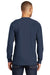 Port & Company PC61LSP Mens Essential Long Sleeve Crewneck T-Shirt w/ Pocket Navy Blue Back