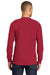 Port & Company PC61LSP Mens Essential Long Sleeve Crewneck T-Shirt w/ Pocket Red Back