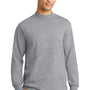 Port & Company Mens Essential Long Sleeve Mock Neck T-Shirt - Heather Grey