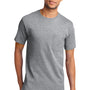 Port & Company Mens Essential Short Sleeve Crewneck T-Shirt w/ Pocket - Heather Grey