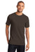 Port & Company PC61P Mens Essential Short Sleeve Crewneck T-Shirt w/ Pocket Brown Front