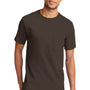 Port & Company Mens Essential Short Sleeve Crewneck T-Shirt w/ Pocket - Brown