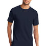 Port & Company Mens Essential Short Sleeve Crewneck T-Shirt w/ Pocket - Deep Navy Blue