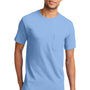 Port & Company Mens Essential Short Sleeve Crewneck T-Shirt w/ Pocket - Light Blue
