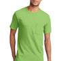 Port & Company Mens Essential Short Sleeve Crewneck T-Shirt w/ Pocket - Lime Green