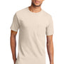 Port & Company Mens Essential Short Sleeve Crewneck T-Shirt w/ Pocket - Natural