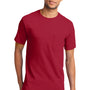 Port & Company Mens Essential Short Sleeve Crewneck T-Shirt w/ Pocket - Red