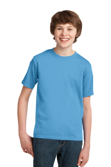 Port & Company PC61Y Youth Essential Short Sleeve Crewneck T-Shirt Aqua Blue Front
