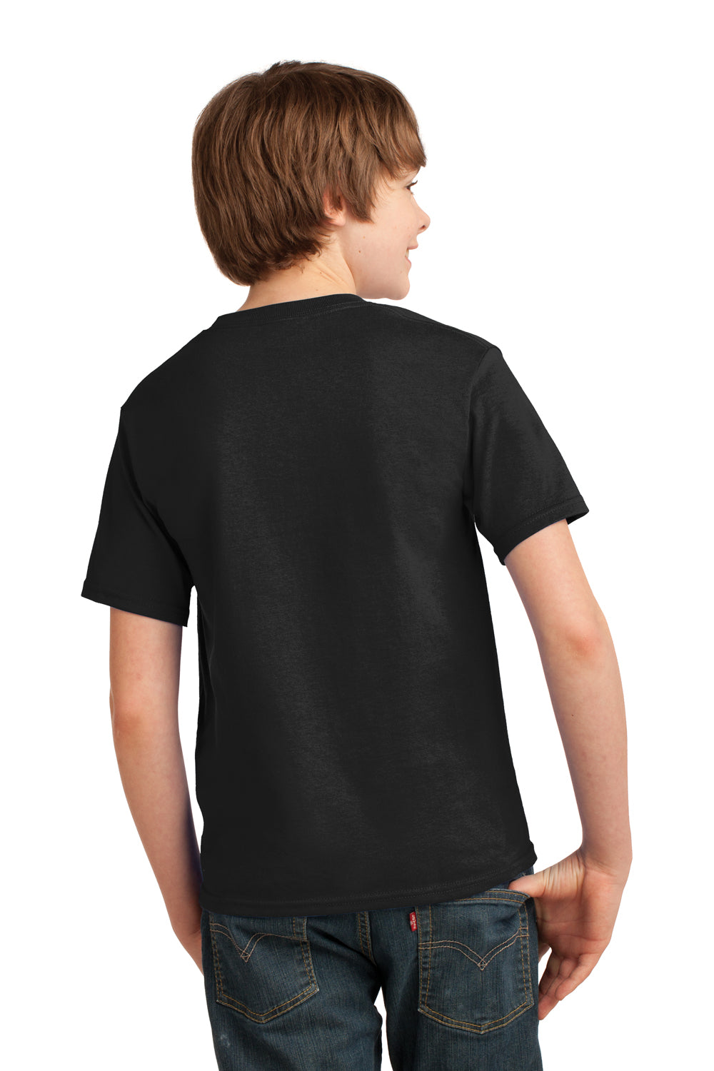 Port & Company PC61Y Youth Essential Short Sleeve Crewneck T-Shirt Black Back